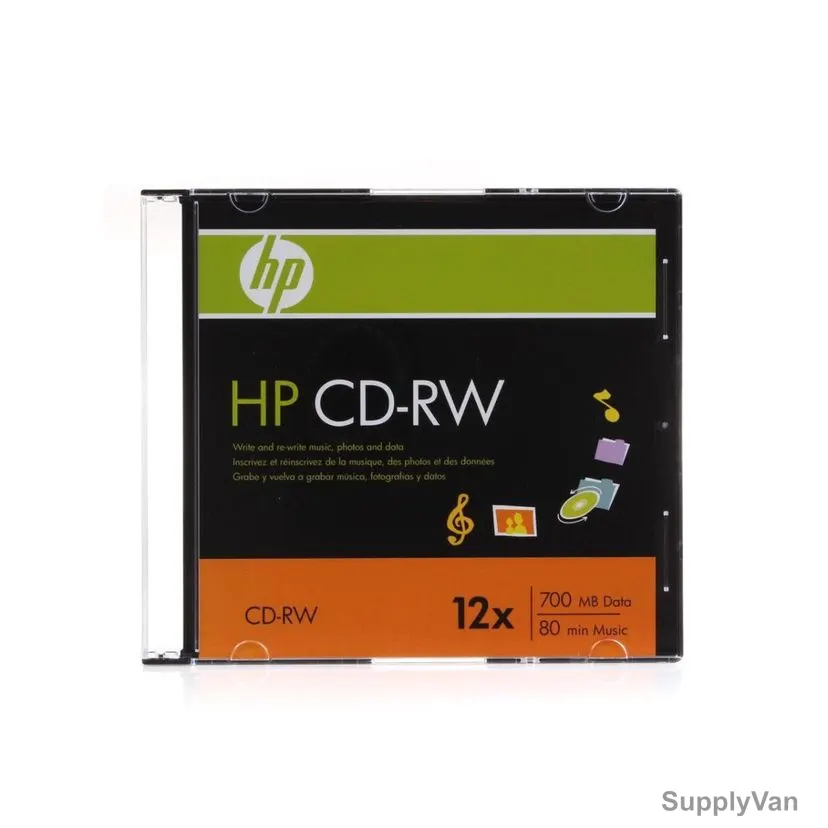HP Rewritable Media, CD-RW, 12x, 650MB, 74 min