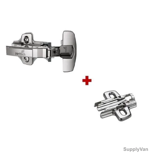 Hettich Full Overlay Hinges With Mounting Plate, 9071205+9071576