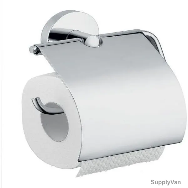 Anbi Toilet Roll Holder With Lid, ABHOT-8126-SS, Brass, Silver