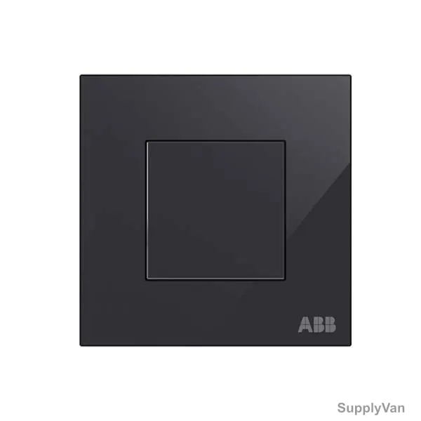 ABB Premium Blank Plate, AM50444-BG, Millenium, 1 Gang, Black Glass — image 1