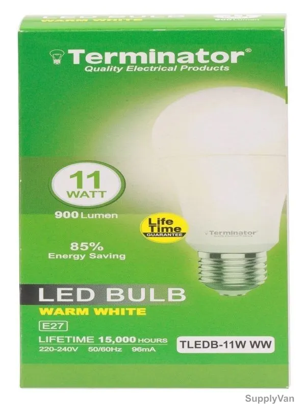 Terminator LED Bulb, TLEDB-11W-WW, 96 mA, 11W, 900 LM