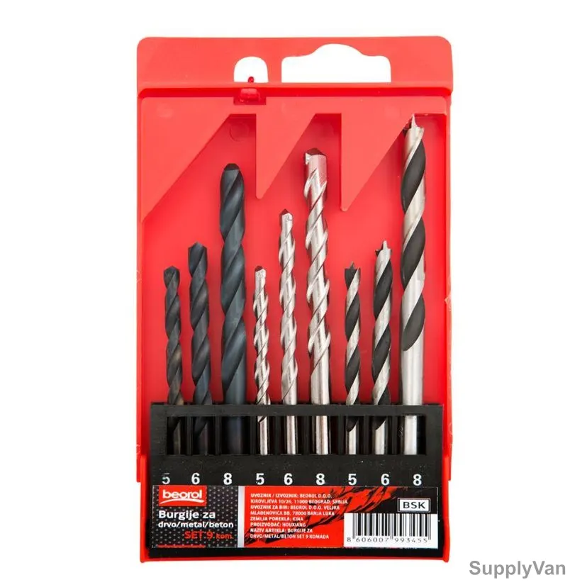 Beorol Drill Bit Set, BSK, 9PCS