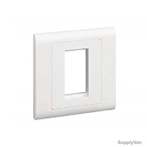 Mk Module Euro Front Plate, MV181WHI, Essential, Polycarbonate, 1 Gang, 25 x 50MM, White