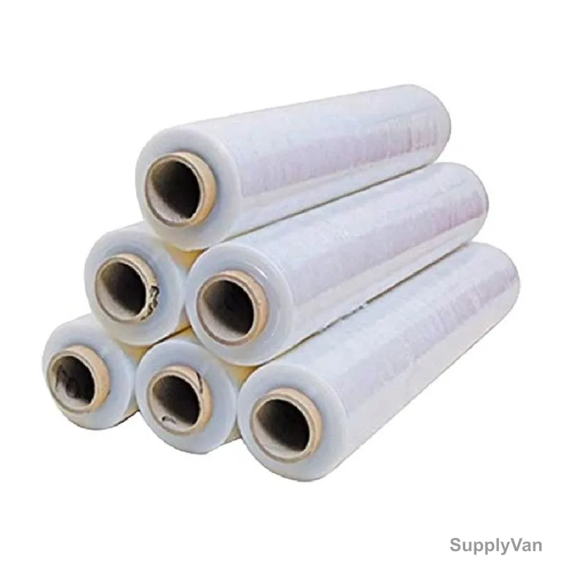 Stretch Film, 1.3 Kg, 300GM Core, 23 Micron Thk, 500MM Width, Clear, 6 Rolls/Carton
