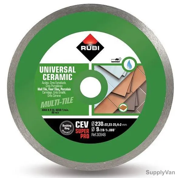 Rubi Continuous Ceramic Tile Diamond Blade, 030948, 230MM