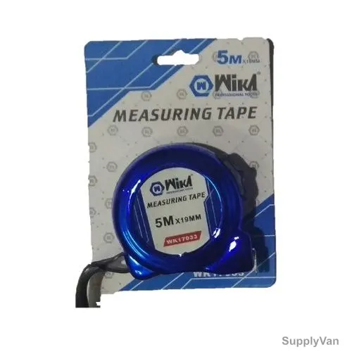Wika Measuring Tape, WK17033, Chrome Plated, 19MM x 5 Mtrs, Blue/Silver