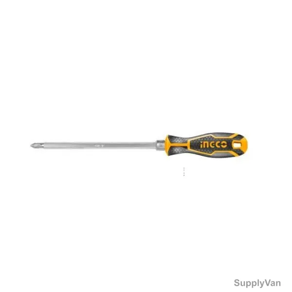 Ingco 2 In 1 Screwdriver Set, AKISD0201, CrV Steel, PH2+SL6, 160MM Length