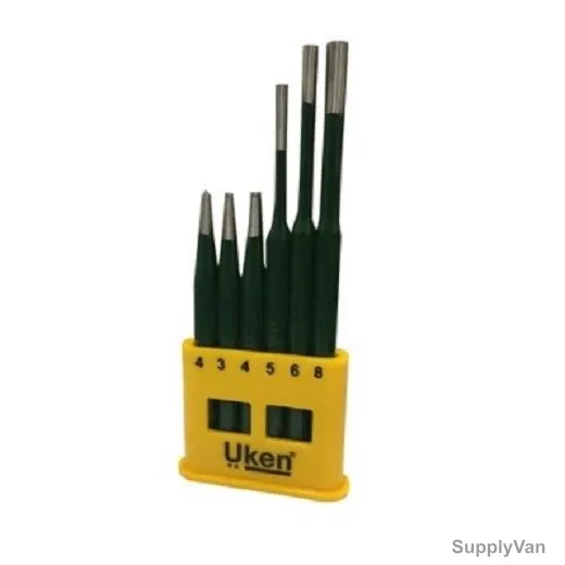Uken Pin & Centre Punch Set, U1401, CrV Steel, 5 x 165MM, 6PCS