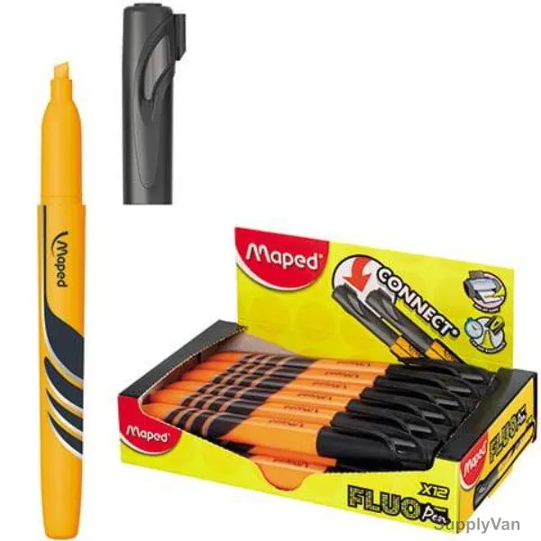 Maped Pen, MD-734035, Fluo'Peps, 3.0MM Tip Size, Orange, 12 Pcs/Pack