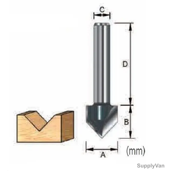 Makita V Grooving Router Bit, D-12376, 12.7x11.11MM