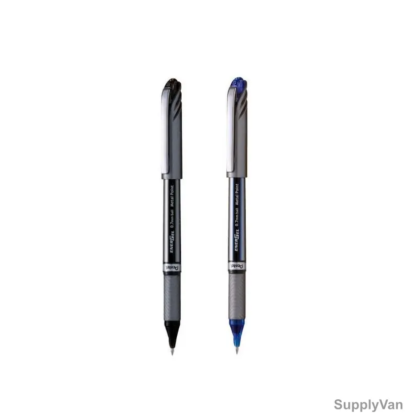 Pentel Energel Roller Gel Roller Pen Set, PE-BL27-02AC, 0.7MM Tip, Black/Blue, 2 Pcs/Set