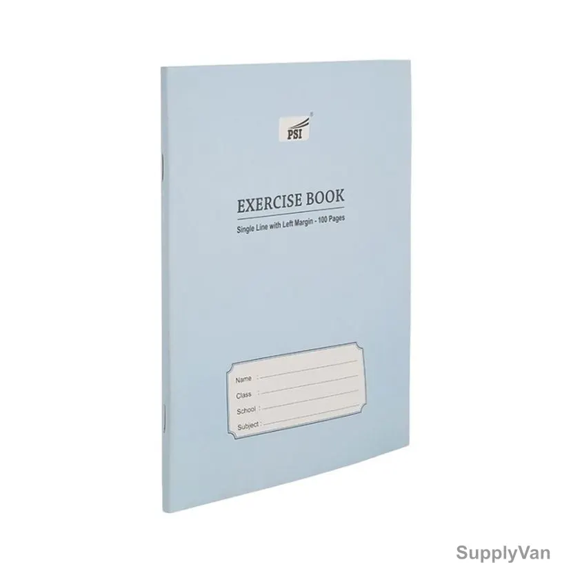 Psi Single Line Left Margin Exercise Book, 100 Pages, 15 x 21CM