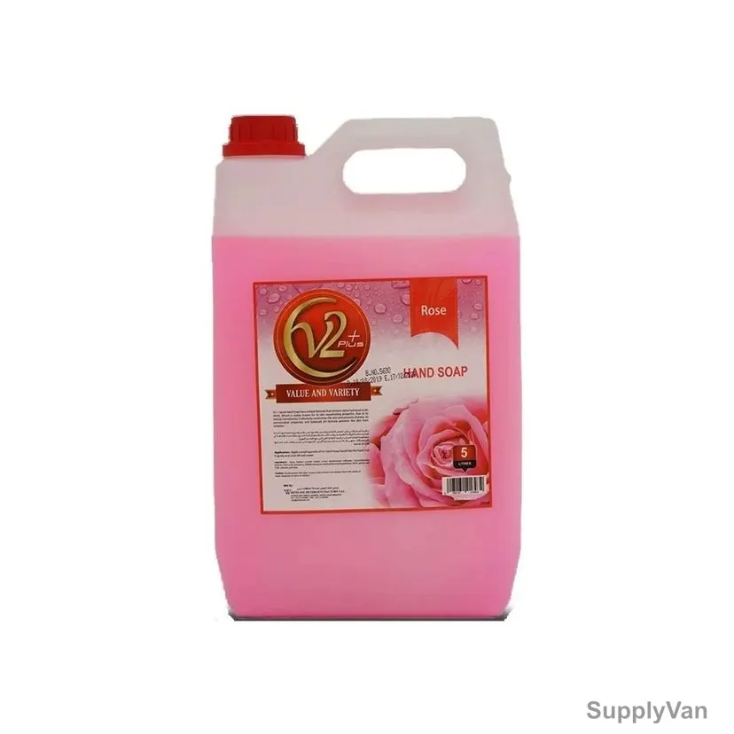 V2 Antibacterial Liquid Hand Soap, Rose, 5 Ltrs — image 1