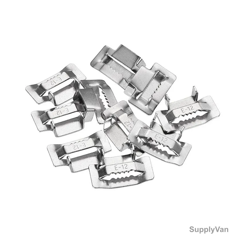 Strap Seal For 12MM Band, Stainless Steel, Silver, 100 Pcs/Pack — image 1