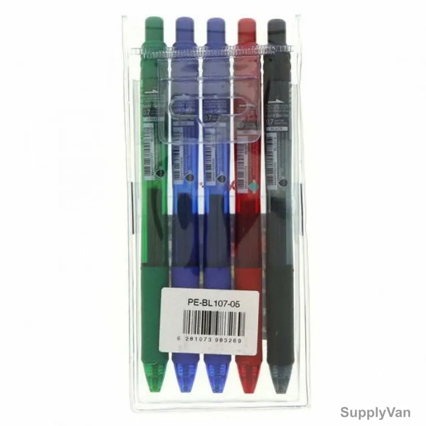 Pentel Energel-X Gel Roller Pen, PE-BL107-05, 0.7MM Tip, Assorted Colors, 5 Pcs/Set