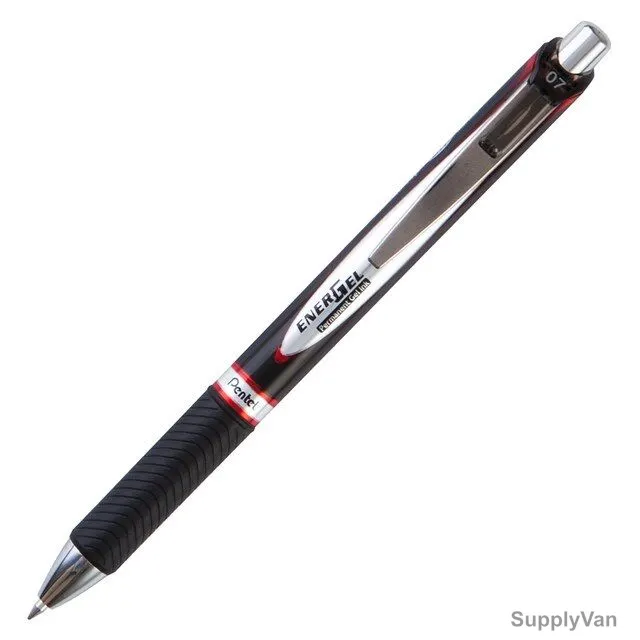 Pentel Energel Permanent Gel Roller Pen, PE-BLP77-BX, 0.7MM Tip, Red, 12 Pcs/Pack