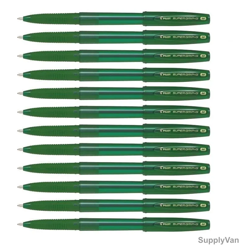 Pilot Ballpoint Pen, BPS-GGM-G, Super Grip G, 1MM, Green, PK12