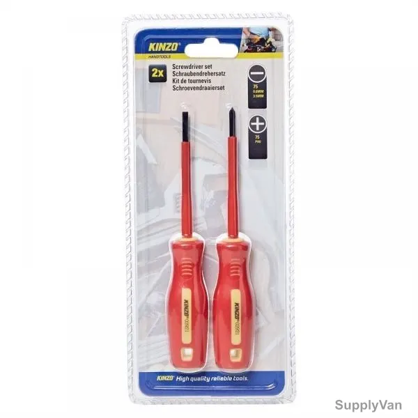 Kinzo Insulated Screwdriver Set, 02921, Orange, PK2