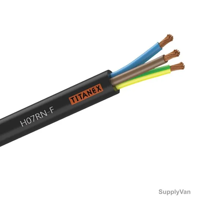 Titanex Flexible Rubber Cable, H07RN-F, 3G, 2.5 Sq.mm x 1 Mtrs