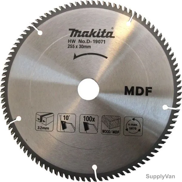 Makita MDF Cutting Saw Blade, D-19071, 254x30MM, 100 Teeth