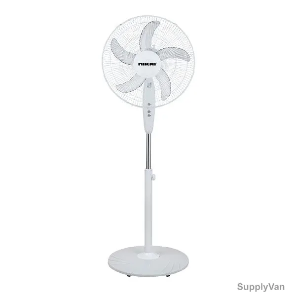 Nikai Pedestal Fan, NPF160, 45W, 5 Blade, 16 Inch, White