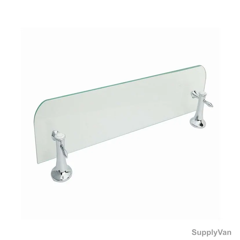 Bold Victoria Wall Mounted Shelf, BACSET1803802, Glass/Brass, 62CM Length, Clear/Silver — image 1