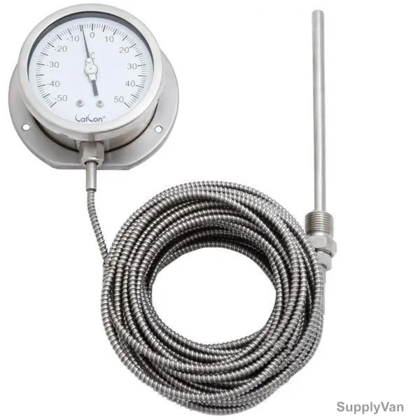 Calcon Gas Filled Capillary Type Thermometer, TG18C, 100MMx15 Mtrs, -50-50 Deg. C