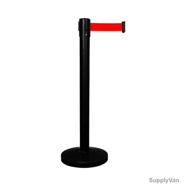 Connectable Queue Barrier With 2 Mtrs Nylon Belt, CH-400ST, 320MM Base Dia, 63MM Width x 910MM Height — image 1