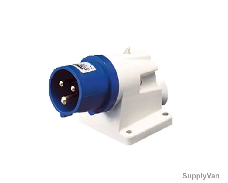 Gewiss 90 Deg Surface Mounting Socket Inlet, GW60415, IP44, 32A, 2P+E, White-Blue