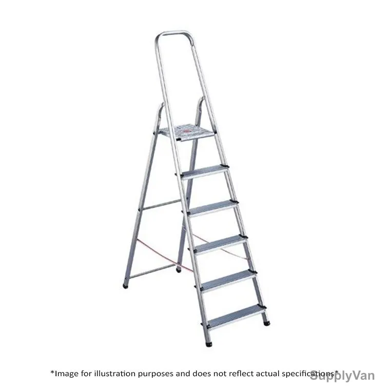 Tubesca Aluminium Step Ladder, 1270203, Aluminium, 1 Side, 3 Steps, 1.23 Mtrs Max. Height, 150 Kgs Weight Capacity