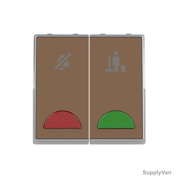 ABB DND/MUR Room Unit With LED, AM40444-MO, Millenium, 1P, 2 Gang, 10A, Mocha Brown — image 1