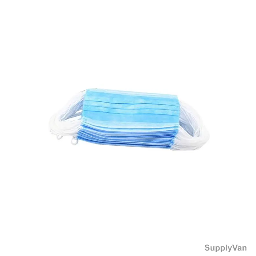 Akc Disposable Face Mask, FC23-1, Cotton, 3 Ply, Blue/White, 50 Pcs/Pack — image 1