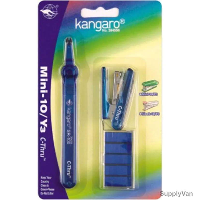 Kangaro Stapler Set, MINI-10-Y3, Blue, 7PCS