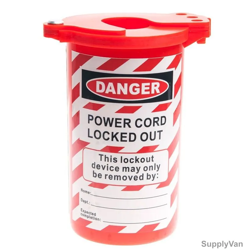Electrical Plug Lockout, PLG-RPL-R, Round, 160 x 126MM, Red