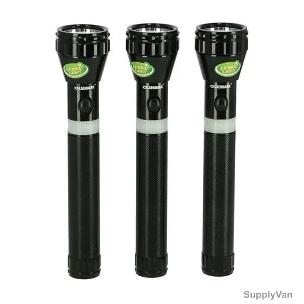 Olsenmark 3 In 1 Rechargeable LED Flashlight, OMFL2676, 215MM, 3V, 3 Pcs/Pack