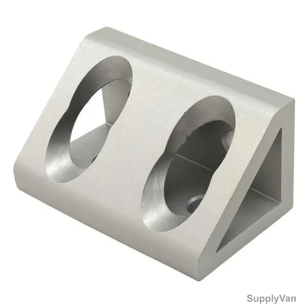 Extrusion Wide Gusseted Inside Corner Bracket, 2040-4 Hole, Aluminium, 40 x 18MM