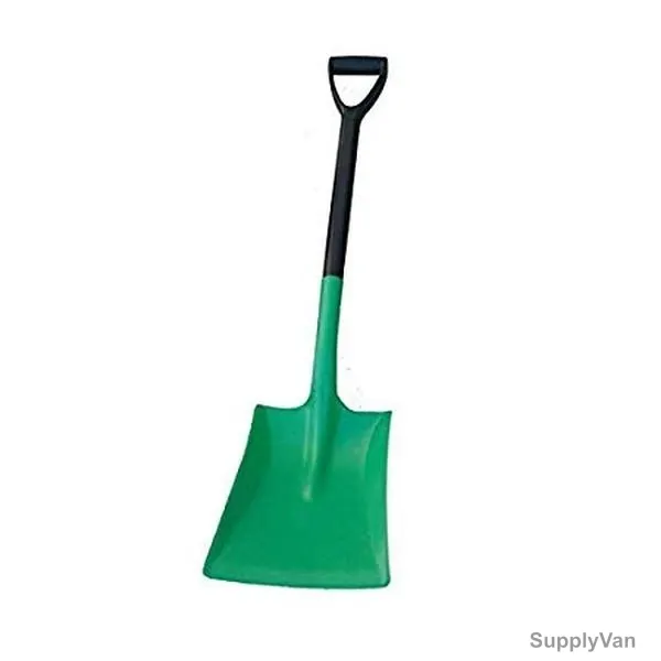 Amarine Square Shovel With Fiberglass Handle, Green and Black
