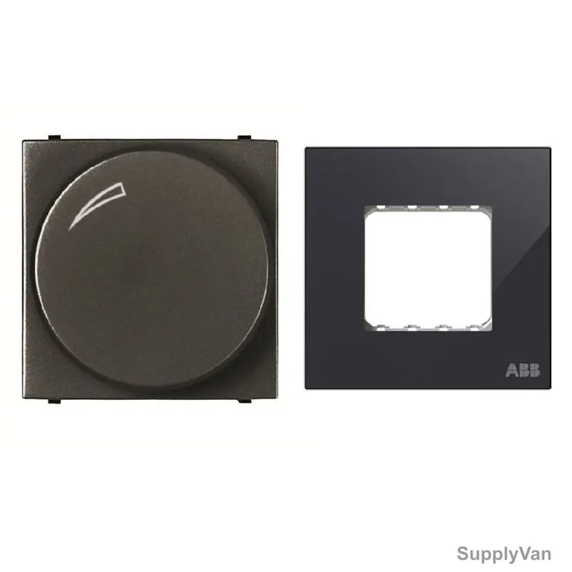 ABB Rotary Dimmer With Half/Double Rocker Frame, AMD60344-AN-plus-AMD5144-BG, Millenium, 1 Module, 1 Gang, 2 Pcs/Set — image 1