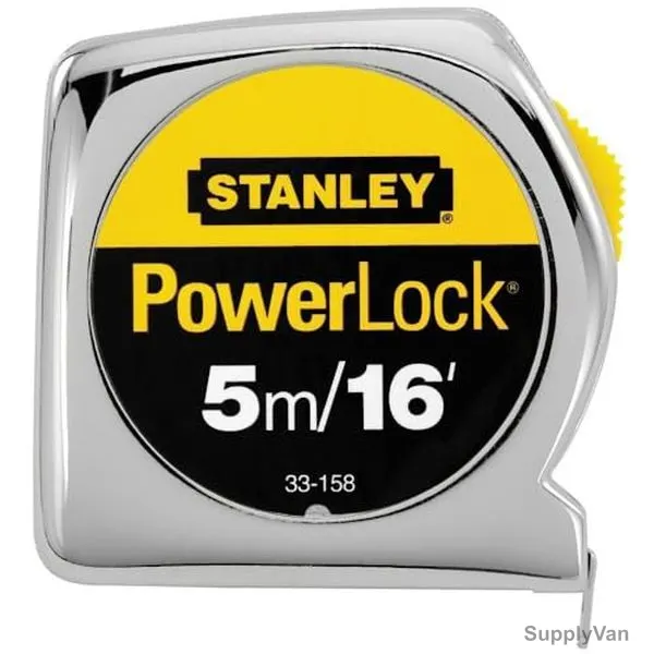 Stanley Powerlock Measure Tape, 33-158, 19MM Width x 5 Mtrs Length — image 1