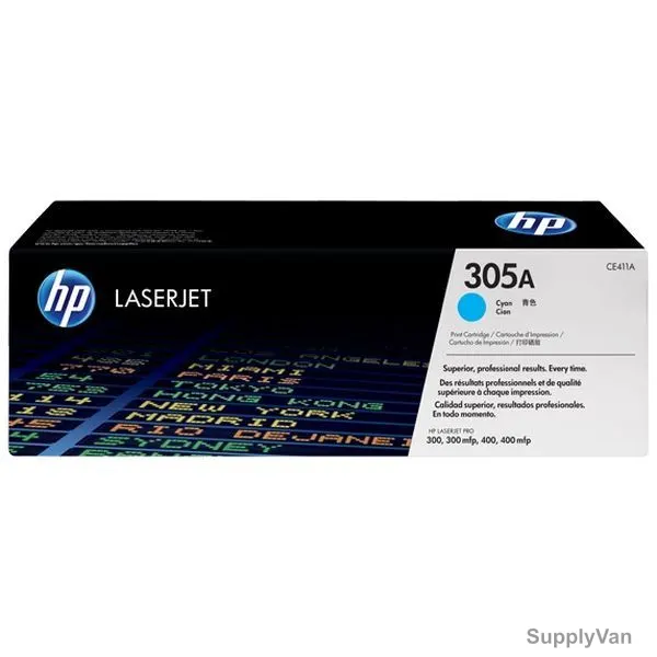 HP Original LaserJet Toner Cartridge, CE411A, 305A, Cyan