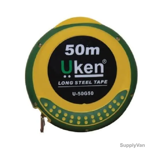 Uken Close Type Measuring Tape, U30G50, 13MM, 30 Mtrs, Metric, Steel