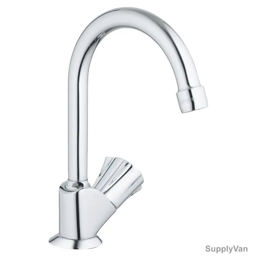 Grohe Single Lever Pillar Tap, 20393001, Costa L, Metal, 1/2 Inch, Starlight Chrome Finish — image 1