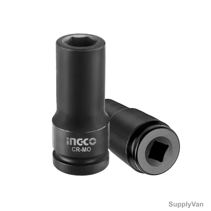 Ingco Deep Impact Socket, HDIS12171L, CrMo, 1/2 Inch, 17MM Head Size, 78MM Height