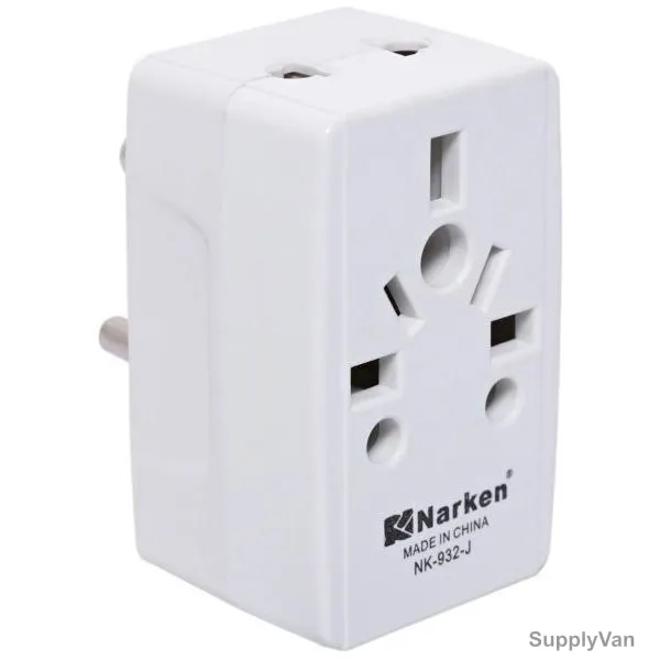 Narken Multi Function Plug Adaptor, NK-932-J2, 2000W, 8A, White — image 1