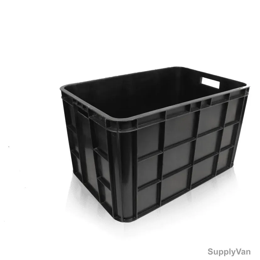 Crateco Multipurpose Fish Crate, 350MM Height x 400MM Width x 600MM Length, 70 Ltrs Capacity, Black