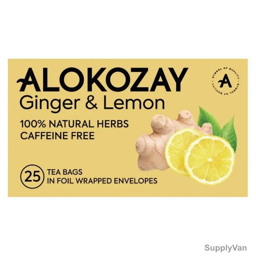 Alokozay Ginger and Lemon Tea Bag, 25 Pcs/Pack