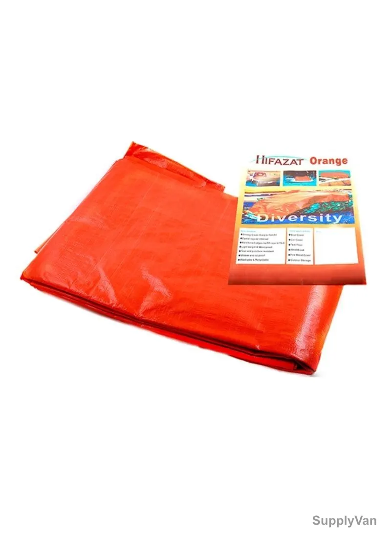 Hifazat Waterproof Tarpaulin, SHGT-TARP-O912140, Polyethylene, 3.7 x 2.7 Mtrs, Orange