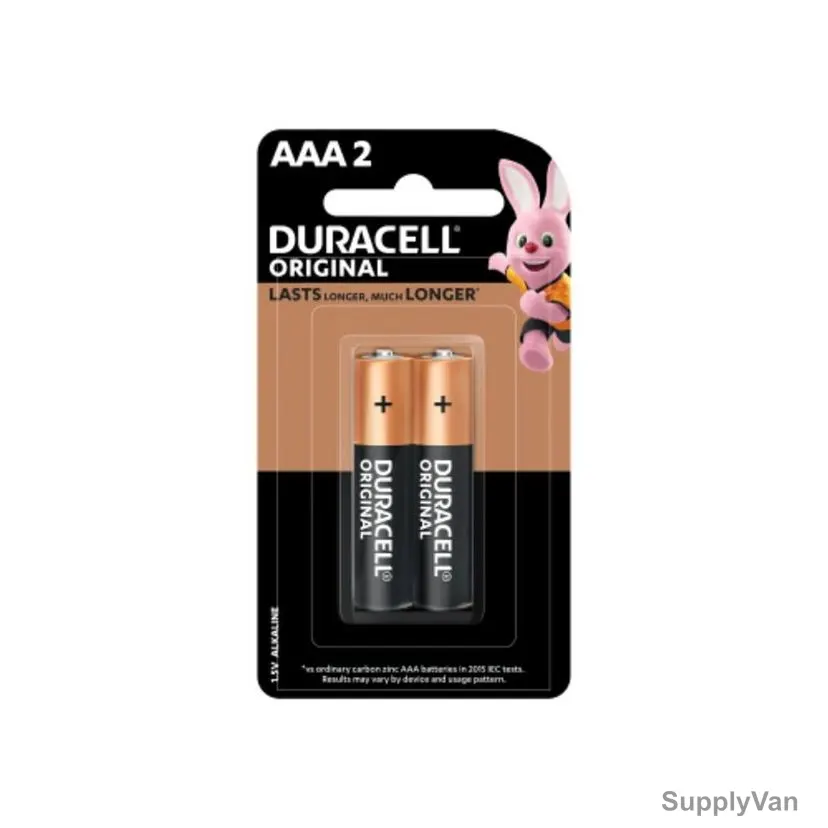 Duracell Alkaline Battery, 32039, AAA, 1.5V, Black, 2 Pcs/Pack