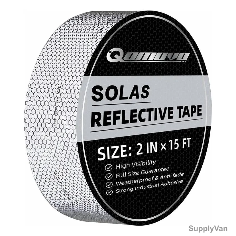 Qomovo Solas Marine Reflective Tape, PET, 2 Inch Width x 15 Feet Length, Silver — image 1