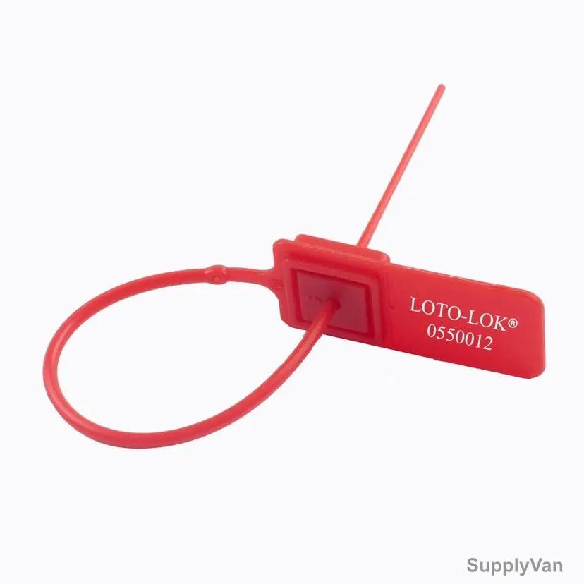 Loto-Lok Security Seal, PS-18T-RD180, Polypropylene, 180MM, Red, 50 Pcs/Pack